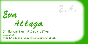 eva allaga business card